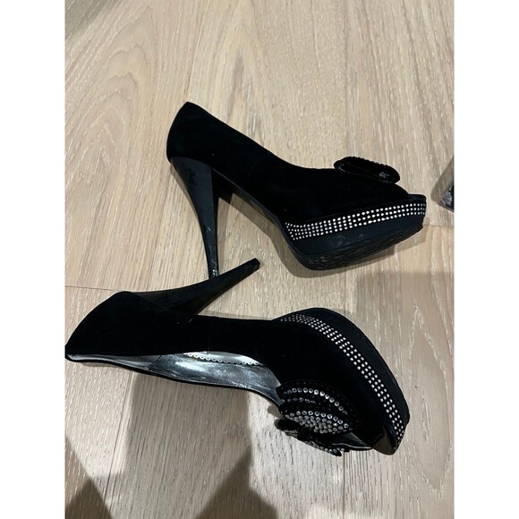 Italina Holiday Peep Toe Heels Pumps 7.5 New with Defects - Picture 12 of 12